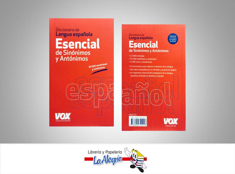 DICCIONARIO DE LENGUA ESPANOLA ESENCIAL  TEMATICA DICCIONARIOS AUTOR VOX EDITORIAL VOX